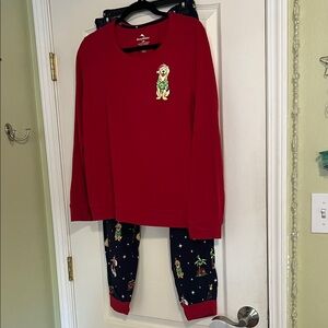 Tommy Bahama Red and Navy Christmas Women’s Pajama Set